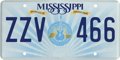 MS license plate ZZV466