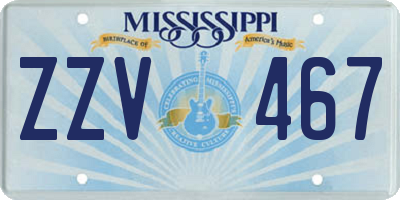 MS license plate ZZV467