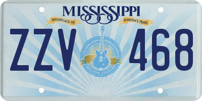 MS license plate ZZV468