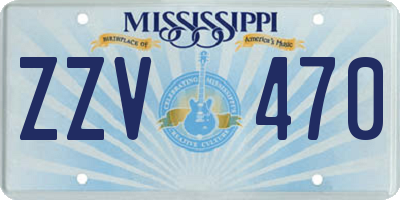 MS license plate ZZV470