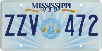 MS license plate ZZV472