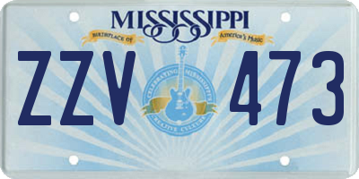 MS license plate ZZV473