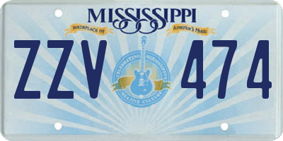 MS license plate ZZV474