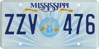 MS license plate ZZV476