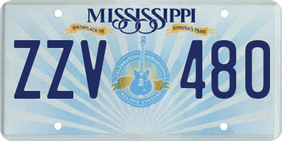 MS license plate ZZV480