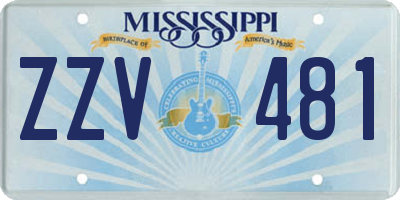 MS license plate ZZV481