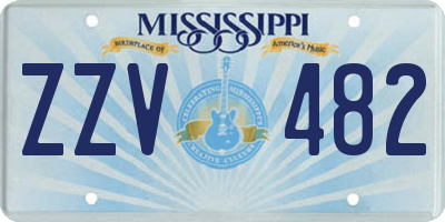 MS license plate ZZV482