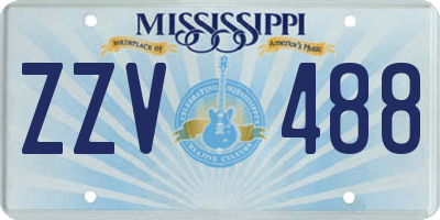 MS license plate ZZV488