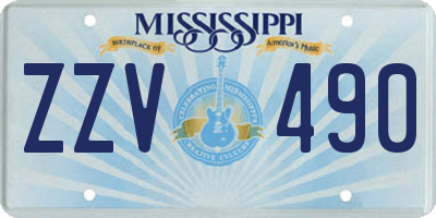 MS license plate ZZV490