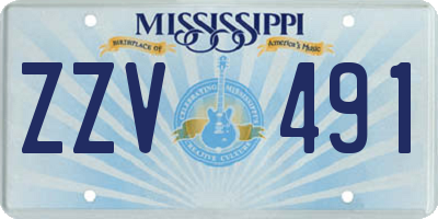 MS license plate ZZV491