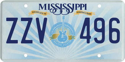 MS license plate ZZV496