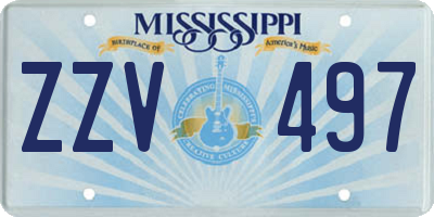 MS license plate ZZV497