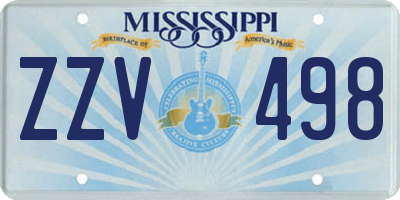 MS license plate ZZV498