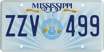 MS license plate ZZV499