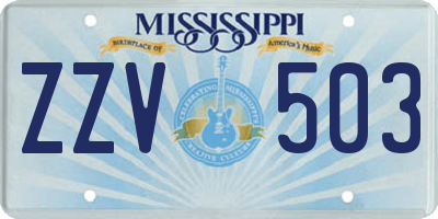 MS license plate ZZV503