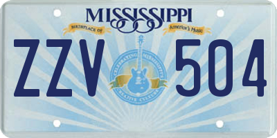 MS license plate ZZV504