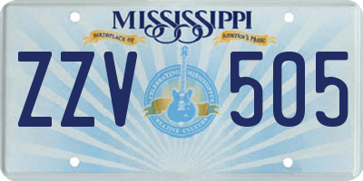 MS license plate ZZV505