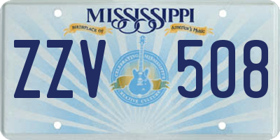 MS license plate ZZV508