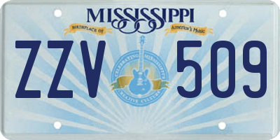 MS license plate ZZV509