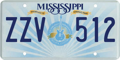 MS license plate ZZV512