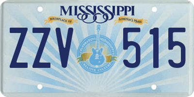 MS license plate ZZV515