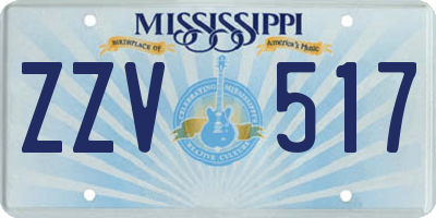 MS license plate ZZV517