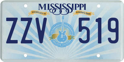 MS license plate ZZV519