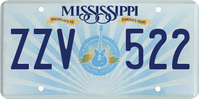 MS license plate ZZV522