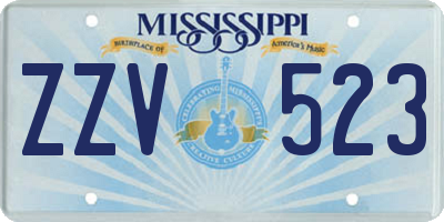 MS license plate ZZV523