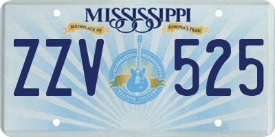 MS license plate ZZV525