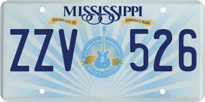 MS license plate ZZV526