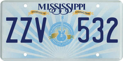 MS license plate ZZV532