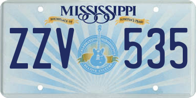 MS license plate ZZV535