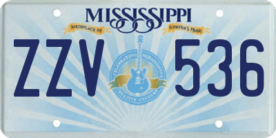 MS license plate ZZV536