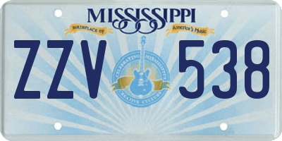 MS license plate ZZV538