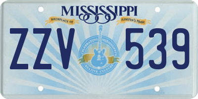 MS license plate ZZV539