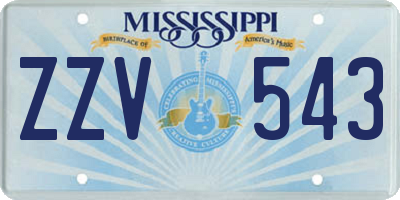 MS license plate ZZV543