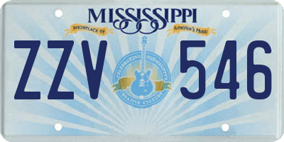 MS license plate ZZV546