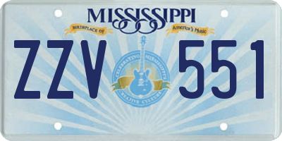 MS license plate ZZV551