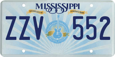 MS license plate ZZV552