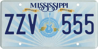 MS license plate ZZV555