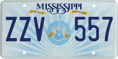 MS license plate ZZV557