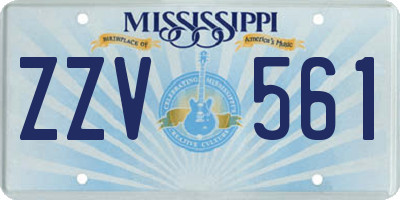 MS license plate ZZV561