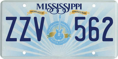 MS license plate ZZV562