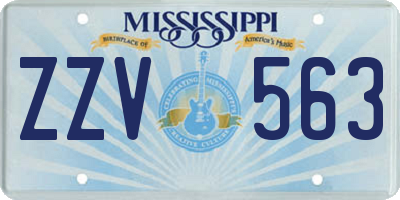 MS license plate ZZV563