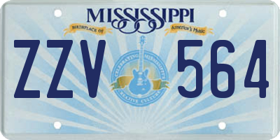 MS license plate ZZV564