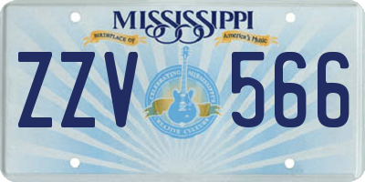 MS license plate ZZV566