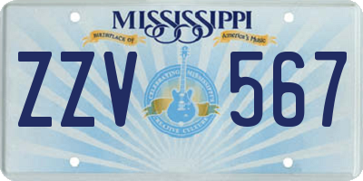 MS license plate ZZV567