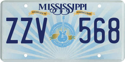 MS license plate ZZV568