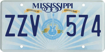 MS license plate ZZV574